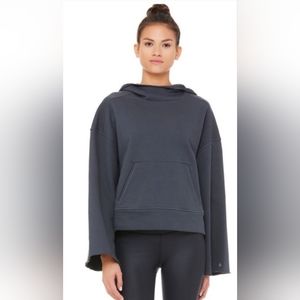 NEW ALO Yoga Low Key Hoodie in Anthracite